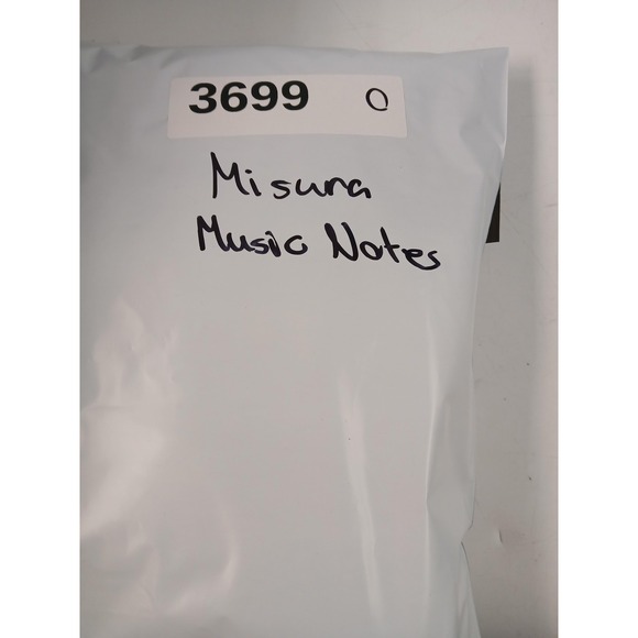 Misura Shirt Mens Small Blue‎ Black Music Notes Print Button Up Cotton Stretch - Picture 8 of 8